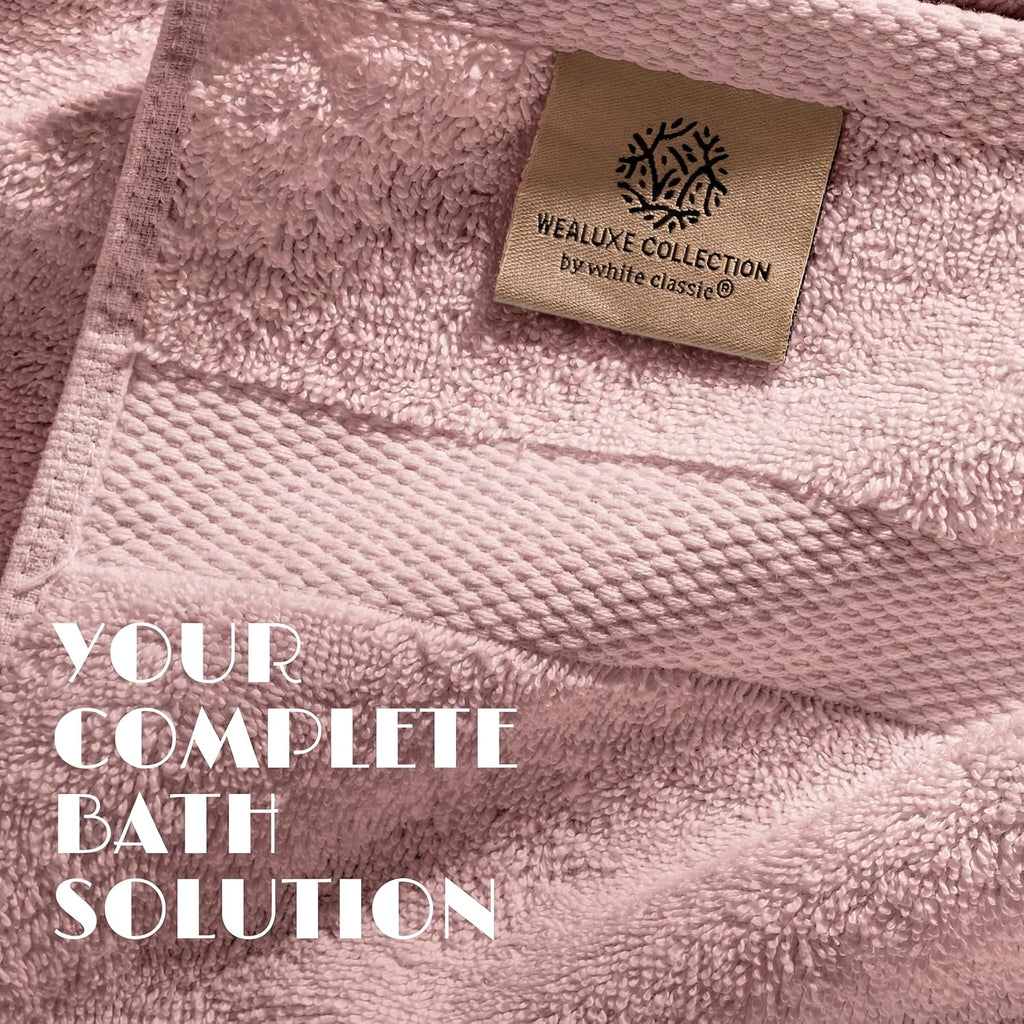 Pink Bath Towel Set of 6-100% Cotton Highly Absorbent Towels , 2 Luxury Bath Towels 650GSM, 2 Hand Towels, 2
