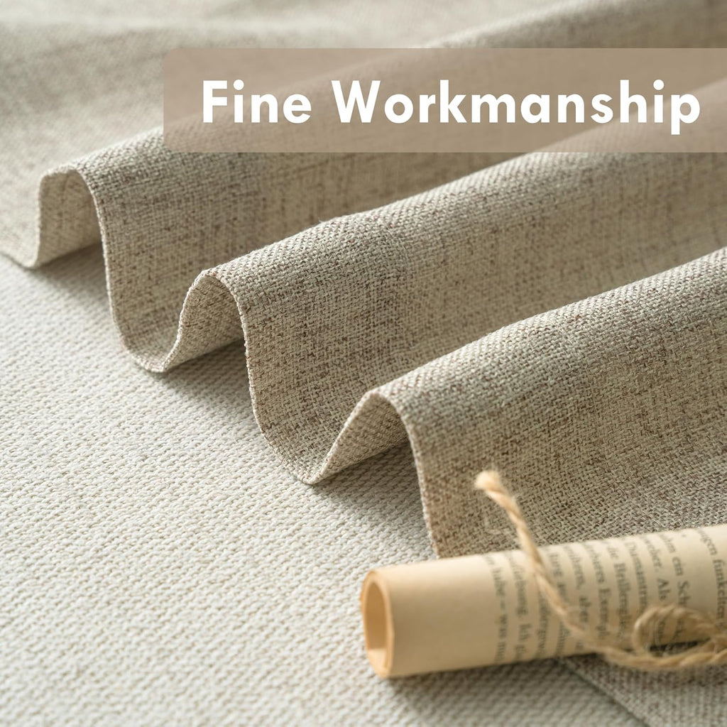 Linen Textured Curtain Valances for Windows Light Filtering 3 Inch Rod Pocket Farmhouse Country Rustic Kitchen