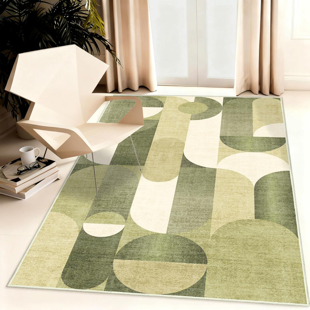 Green Rug 3x5 Washable Area Rugs Living Room