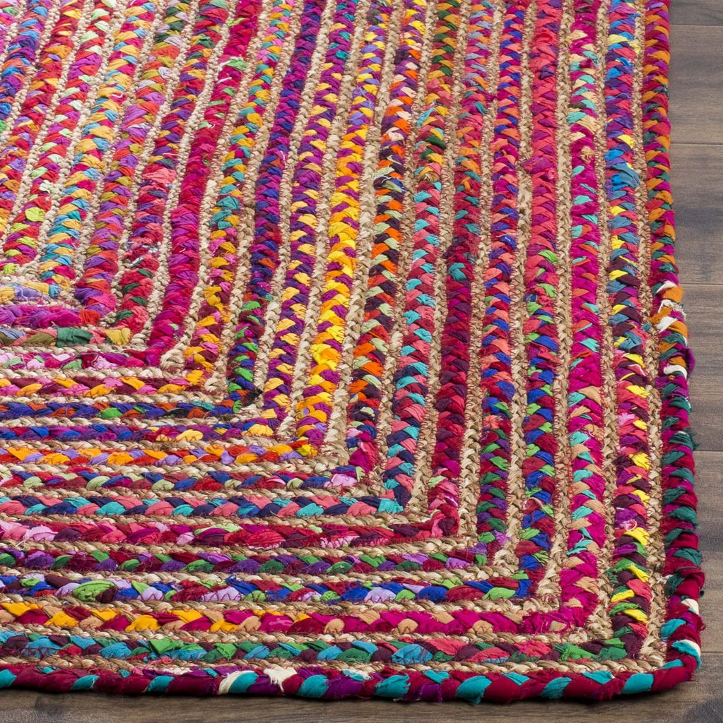 Cape Cod Area Rug 8x10, Jute Braided Large Red & Multi CAP202A | 1/4" Pile, Indoor Rug, Handwoven, Braided Jute &