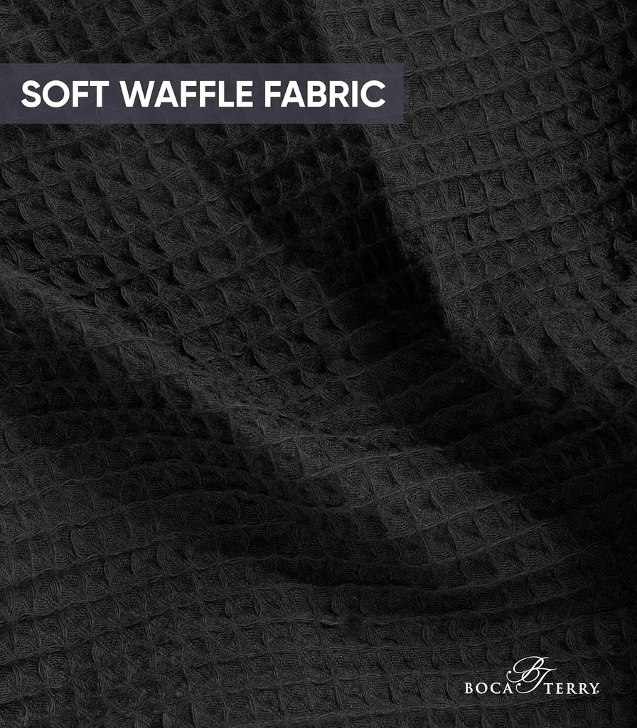 Women's Waffle Robe by Boca Terry, Lightweight Summer Robe, Cotton Blend | Soft, kimono style waffle bathrobe, knit
