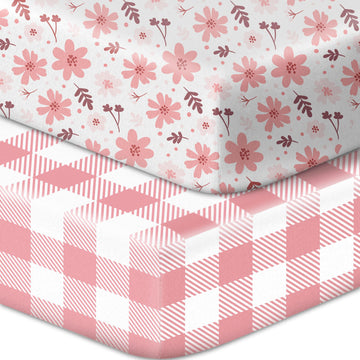 Baby Crib Sheets 2 Pack for Boys and Girls, Soft Microfiber Breathable Baby Sheet, Fits Standard Crib Toddler
