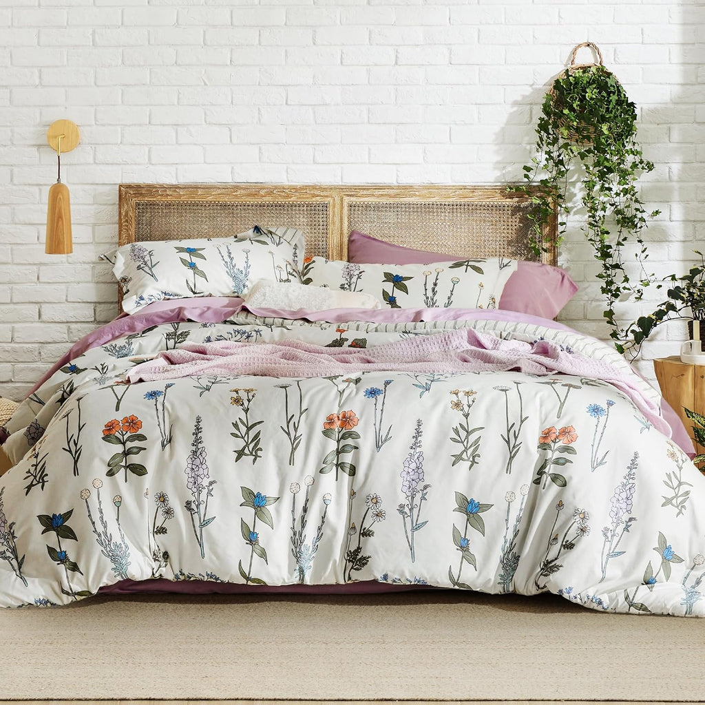 Comforter Set - Cute Floral Bedding Comforter Set, 3 Pieces
