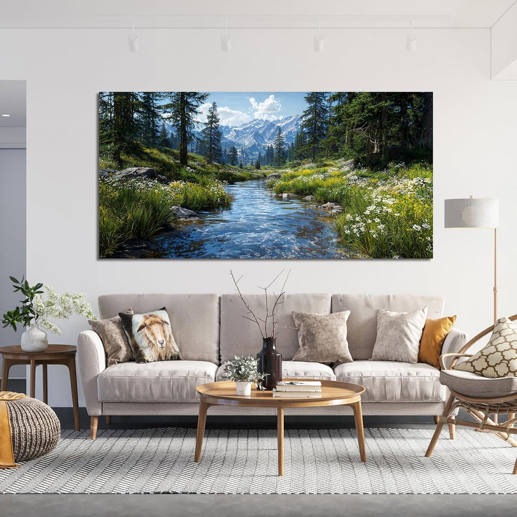Large Canvas Wall Art Decor Nature Landscape Wall Art Prints Artwork For Walls Green Botanical Wall Art Decorations