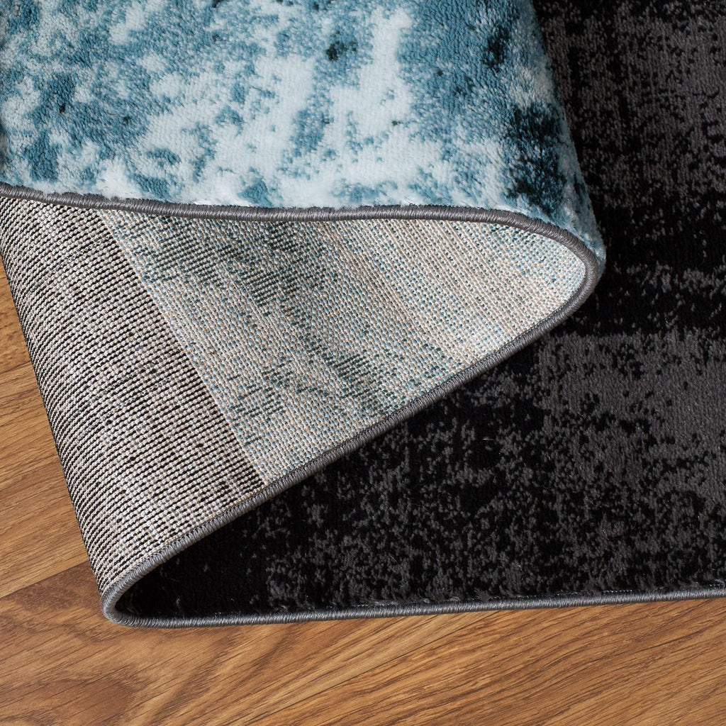 Circle Design Contemporary Jute Backing Area Rug Gray 4' x 6'