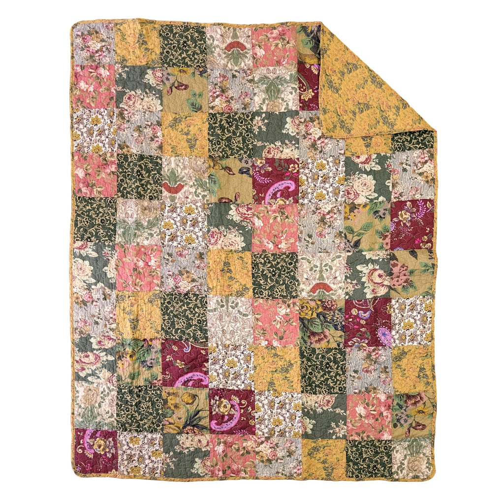 Home Antique Chic Quilted Patchwork Throw, 50" x 60", Multicolor