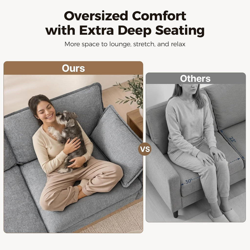 MCombo Oversized Modular Sectional Sofa, FSC Certified L Shaped Cloud Sectional Couches for Living Room
