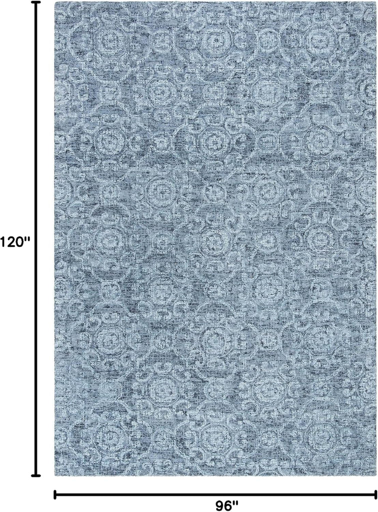 Area Rug 8x10 - Abstract - Large - Blue, Handmade Wool