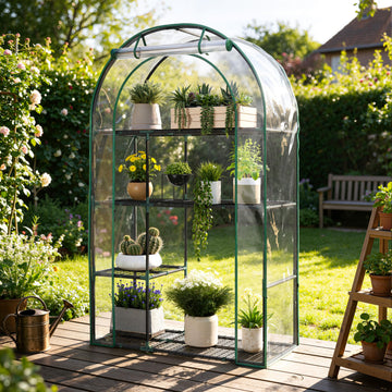 4-Tier Mini Greenhouse for Outdoors, 40" x 18" x 63" Portable Plant House