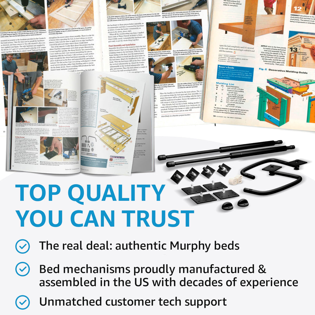 Premium Murphy Bed Kit, King Vertical