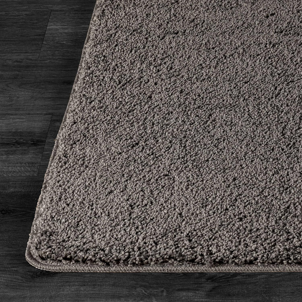 Non Slip Solid Area Rug Dark Gray 9x12 Rubber Back Soft Large Rugs Kitchen Bedroom and Hallway Stain Resistant