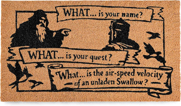 What Is Your Quest Door Mat 30x17 Inch, Funny Welcome Mat for Front Door | Pop Culture Home Decor, Natural Coir
