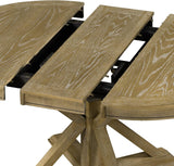 42"-54" Farmhouse Extendable Dining Table for 4-6 with 12" Butterfly Leaf Round-to-Oval Top Cross-Base Legs, Kitchen