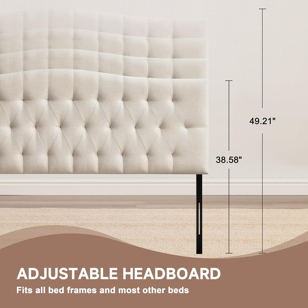 Upholstered Queen Headboard Only, Adjustable Headboard Queen with Legs,Linen Fabric Bed Headboards,Durable Headboard