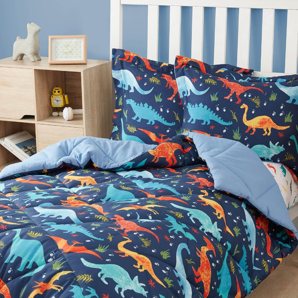 Dinosaur Kids Bedding Set for Boys, 2 Pieces Dinosaur Kids Comforter Sets for Boys, Super Soft Lightweight