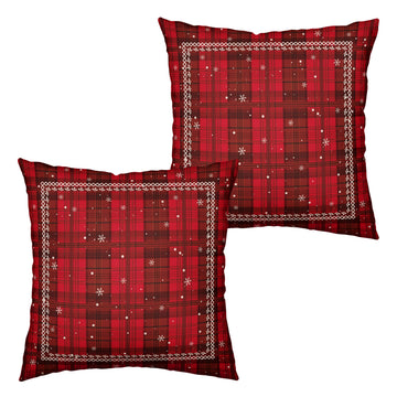 Christmas Checkered Pillow Covers Red Black Xmas Buffalo Plaid Throw Pillow Covers 24x24 Set of 2 Winter Tartan