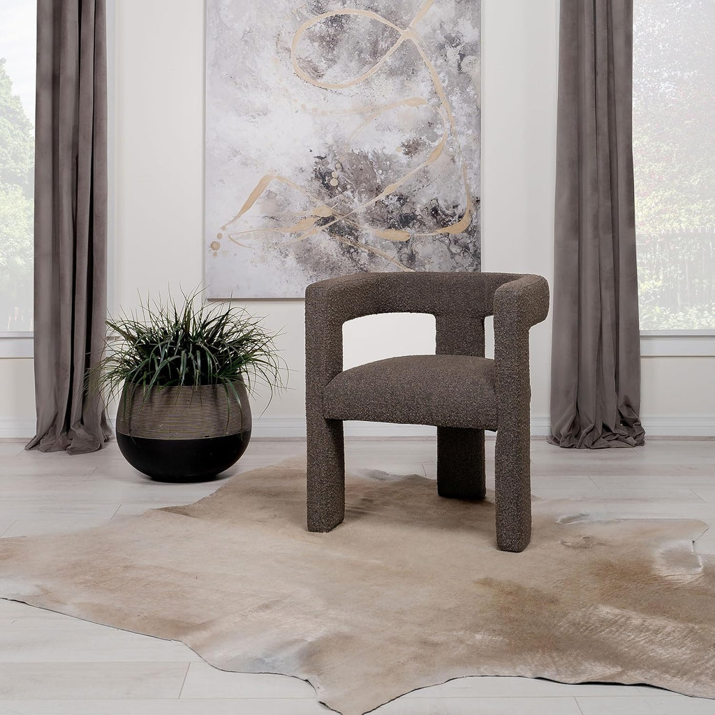Furnishings - Petra - Boucle Upholstered Accent Chair Curved Arms and Cushioned Seat - Contemporary Style