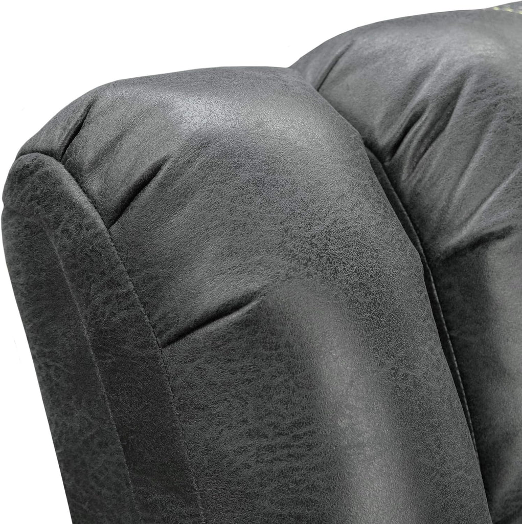 Mason Slate Gray Rocker Recliner with Contrast Stitching