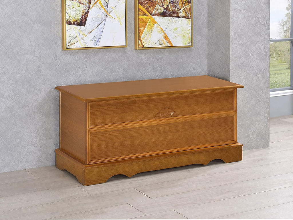 Home Furnishings - Paula - Wood - Cedar Chest with Storage Trunk, Rectangular Shape and Traditional Style - Bedroom