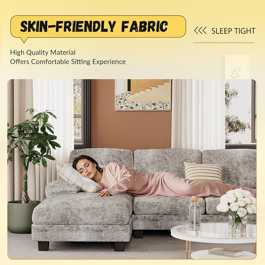Sectional Couches for Living Room, U Shaped Couch with Chenille Fabric