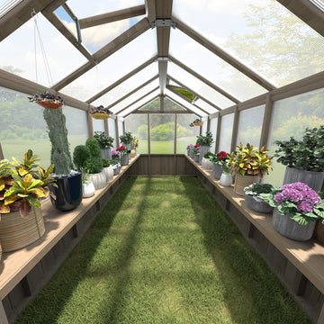 Shelf Suitable for 12FT Wood Greenhouse, 137" Wooden Storage Shelf Kit Fit Multiple Greenhouse , Horticulture