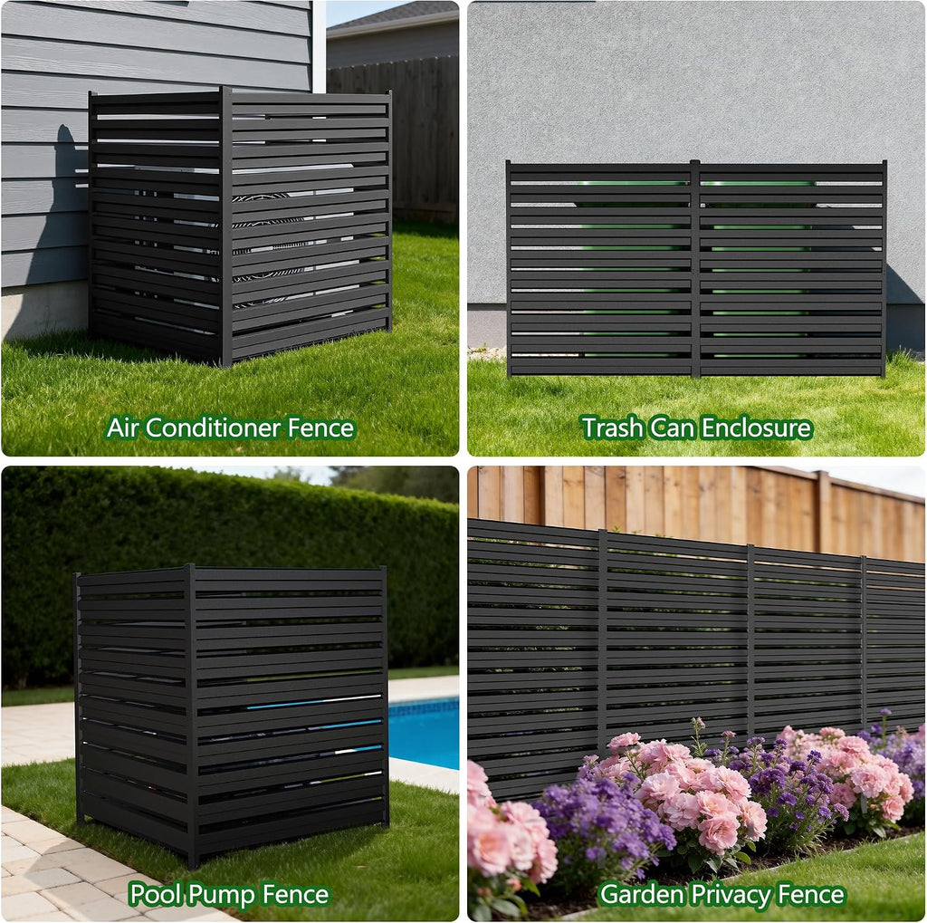 63" H x 38" W (1 Panel) Outdoor Privacy Screens, Air Conditioner Fence Metal Trash Can Privacy Fence Panels for