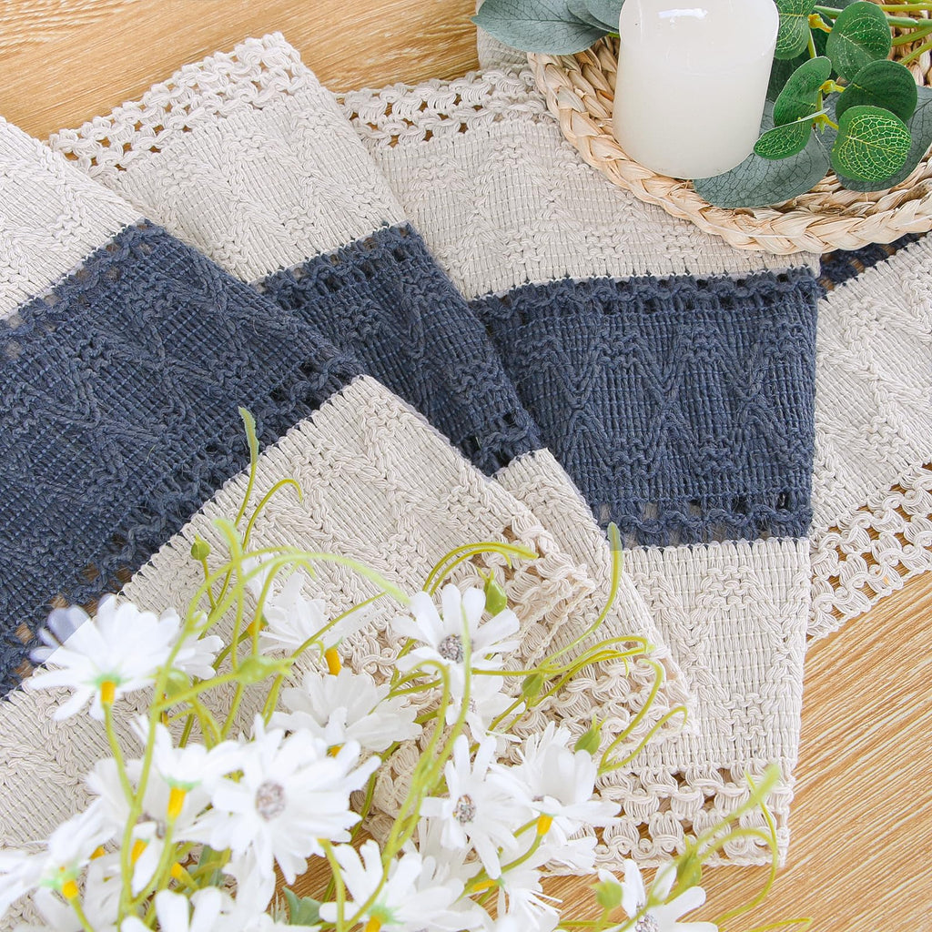 Boho Table Runner Decor 12x108 Blue Fall Rustic Decorations