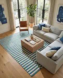 Soho Collection Rug - 10' x 13' Turquoise Low Rug Perfect for Living Rooms, Large Dining Rooms, Open Floorplans