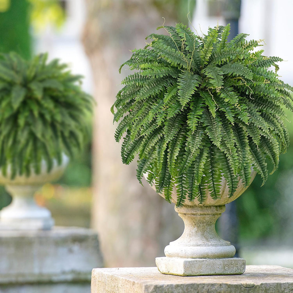50" Artificial Boston Ferns, Fake Bush Plants, Large Faux Ferns with 96 Fronds for Outdoors Home Decor