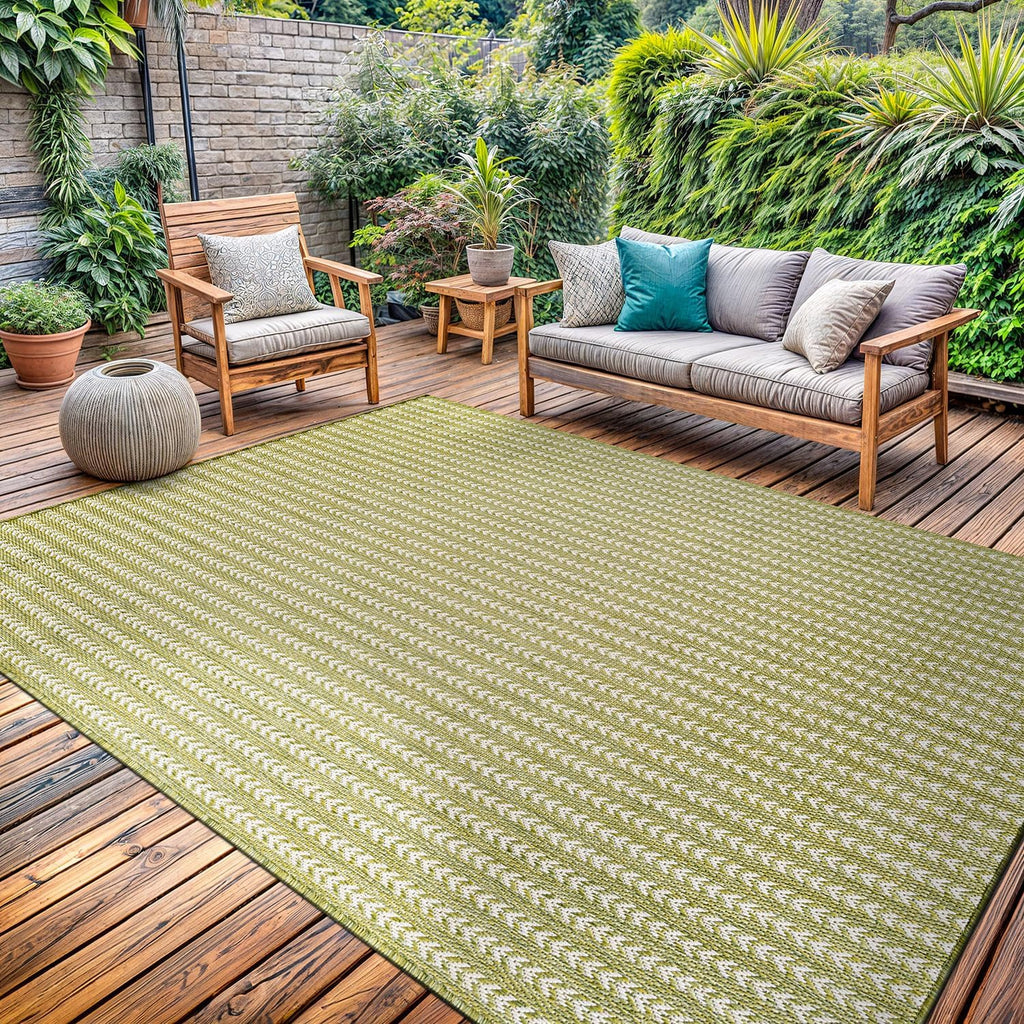 Washable Outdoor Rug 5x7 Modern Area Rugs Outdoor Carpets Striped Pattern Non Shedding Waterproof Ea