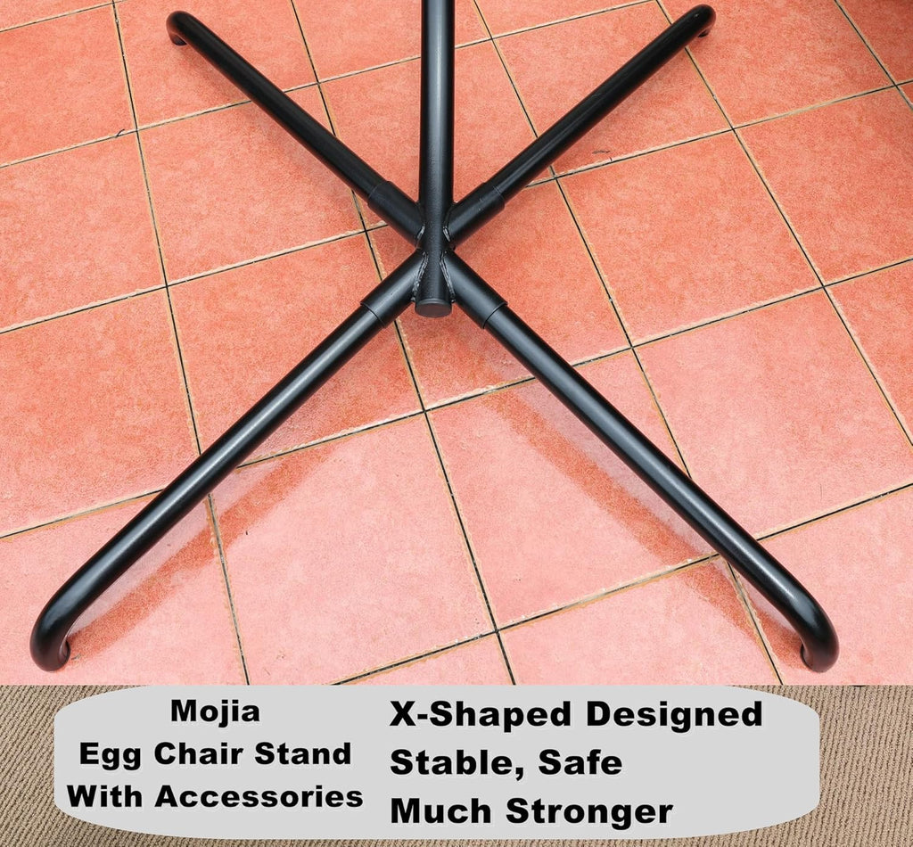 Hanging Egg Chair Stand Only, Hammock Chair C-Stand with Hanging Chain, Snap Hook, Pin Plug, Spring Macrame Hammock