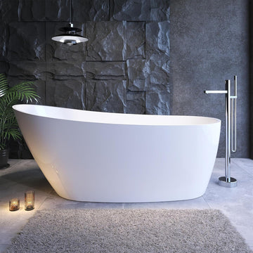 67" Acrylic Free Standing Tub, Stand Alone Tub, Freestanding Bathtub, Soaking Bathtub, cUPC Certified, CM(Glossy White)