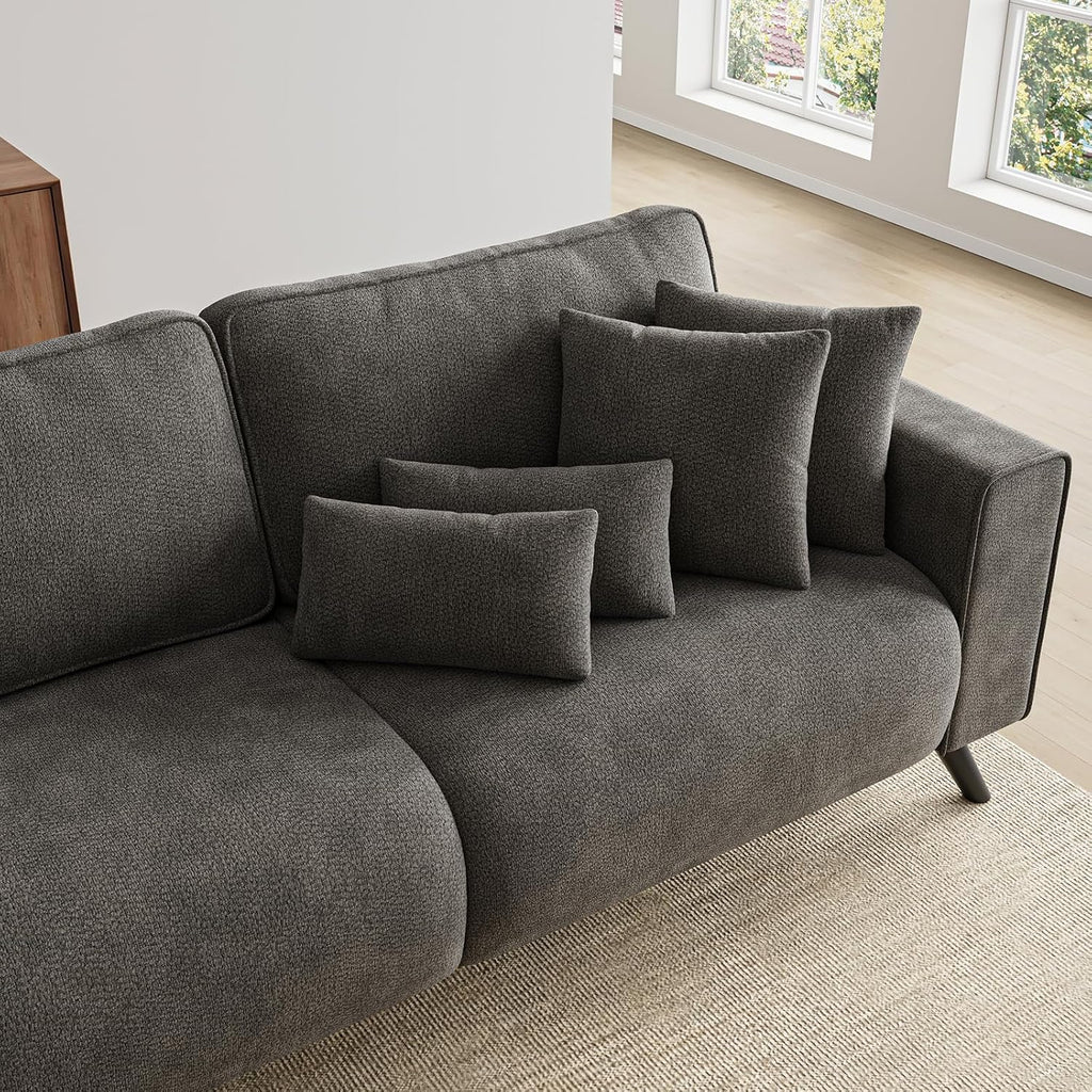 85" Modern Loveseat Sofa , Oversized Loveseat Couch with Deep Seat, Dark Grey Chenille 2 Seater Sofas