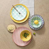 Ceramic Dinnerware Sets, 12-Pieces Plates and Bowls Sets, Scratch Resistant Dishes set for 4