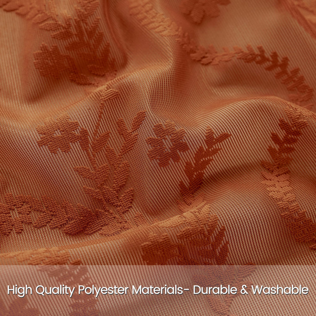 Terracotta Lace Shower Curtain, Boho Chic Fall Color, 72 x 72 in