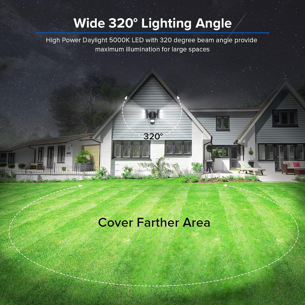 27W LED Motion Sensor Outdoor Flood Light, 2700LM Security Light, 300W Equiv 5000K Dusk to Dawn Light, Wide Angle
