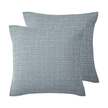 Mills Waffle - Euro Sham (Set of Two) - Chambray - Sham Size (26x26in.), No Insert