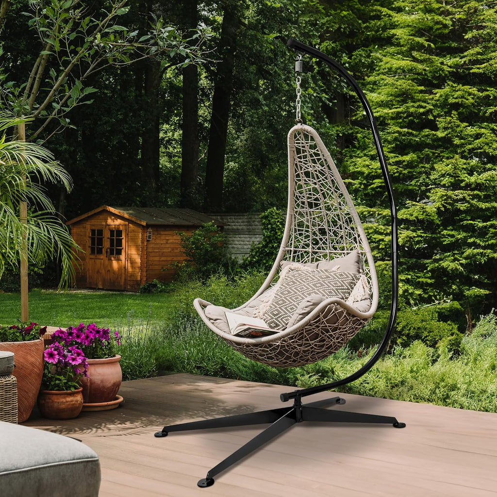 Hanging Chair Stand Hanging Hammock Stands Heavy Duty Steel C Stand Frame for Hanging Hammock Swing Chair Indoor