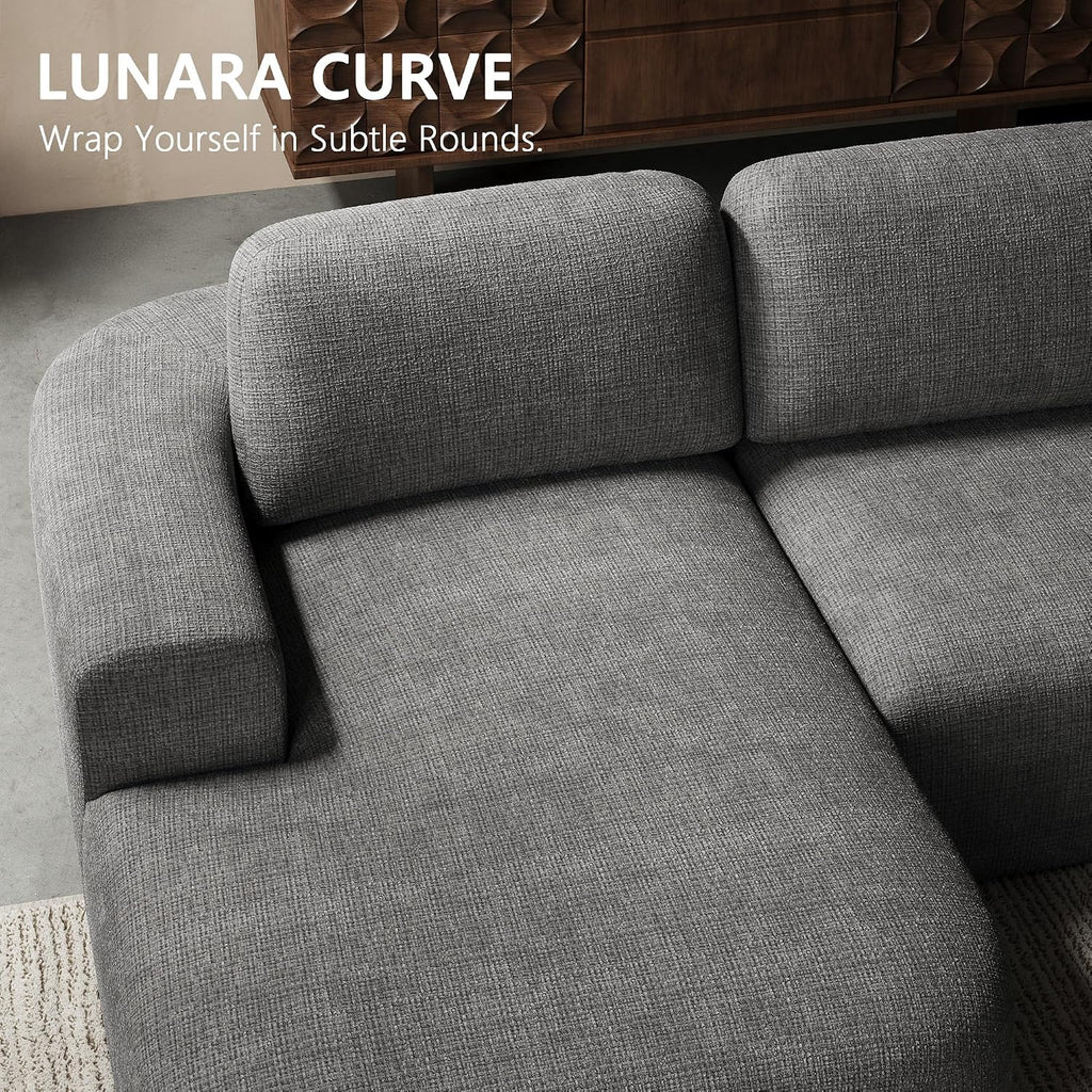 107'' Modular Sectional Sofa Couch with Chaise, No Assembly Required, Modern Bouclé-Inspired Upholstery, Convertible