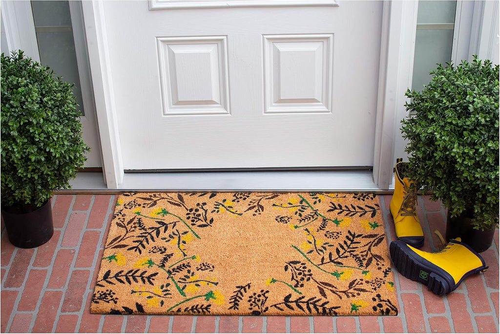 AZ105082436H Floral Monogram Doormat, 24" x 36", Multicolor (Letter H)