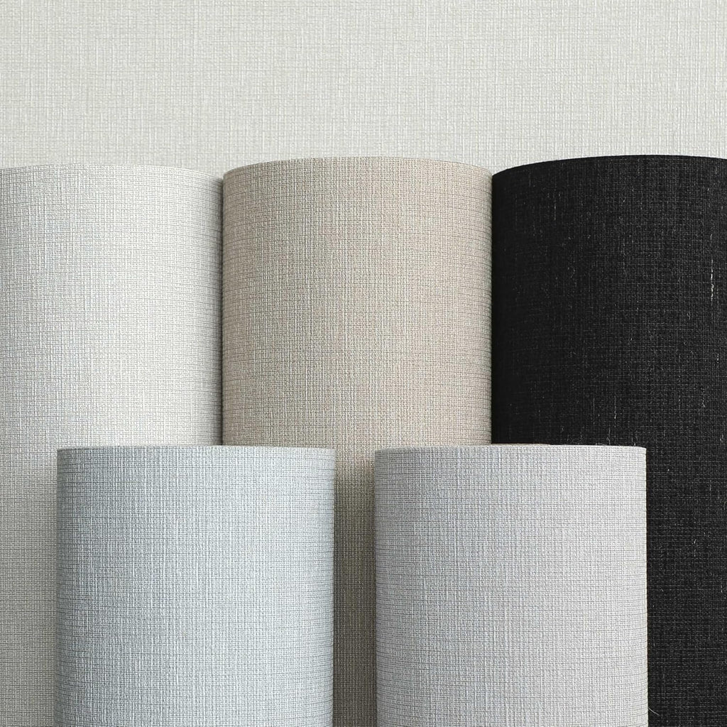 Gray Woven Fabric Peel and Stick Wallpaper Subtle Linen Texture Grasscloth Washable Thick Self-Adhesive Contact Paper