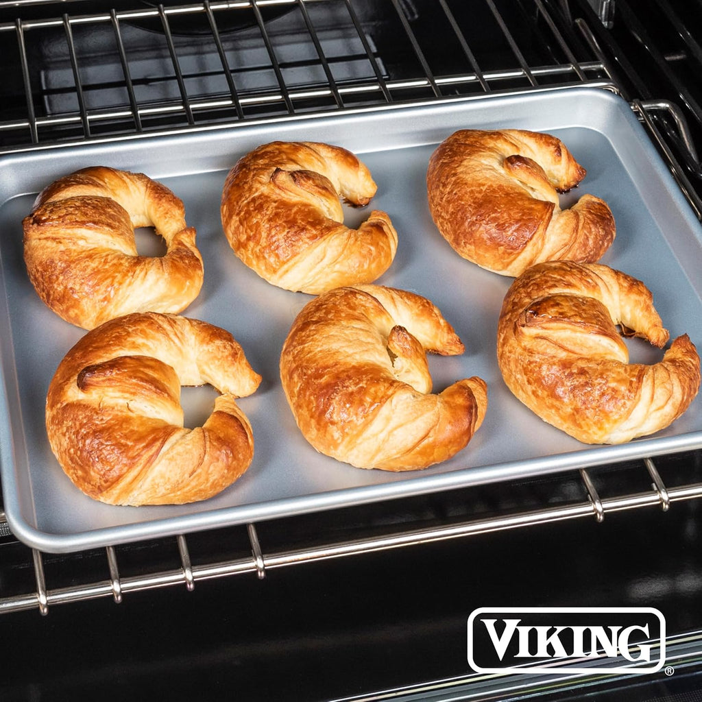 Premium 3-Piece Nonstick Sheet Pan Set, Made without PFAS, Heavy Gauge Aluminized Steel Cookie Sheets with Reinforced