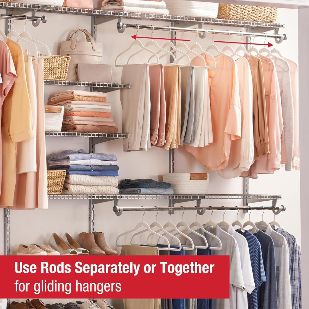 Configurations Deluxe Custom Closet Kit 4-8 Ft. Adjustable Metal Wire Shelving Titanium Finish Expandable