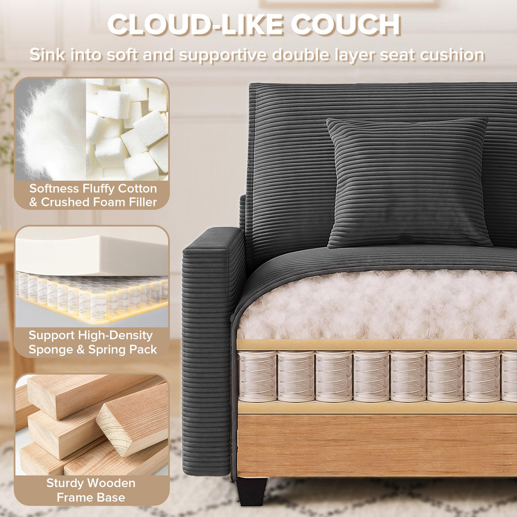 140" Oversized Modular Sectional Sofa, U Shaped Cloud Couches with Ottomans