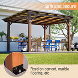 13' x 10' Wooden Garden Gazebo with Metal Roof, Spacious Outdoor Patio Pergola Shade Structure for Backyard, Deck