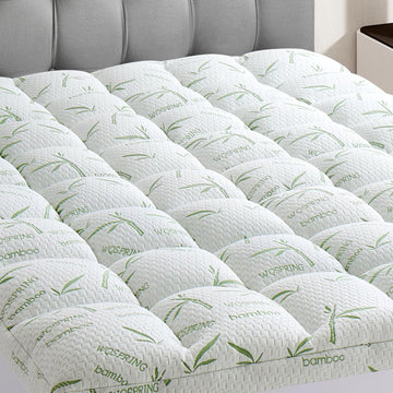 4 Inch Mattress Topper Queen Size Memory Foam Bamboo Pillow Top Back Pain | Breathable Hypoallergenic OEKO-TEX