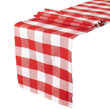4 Packs Checkered Table Runners 72 Inches Long Red and White Table Runner Christmas Plaid Linen for Farmhouse Dinning