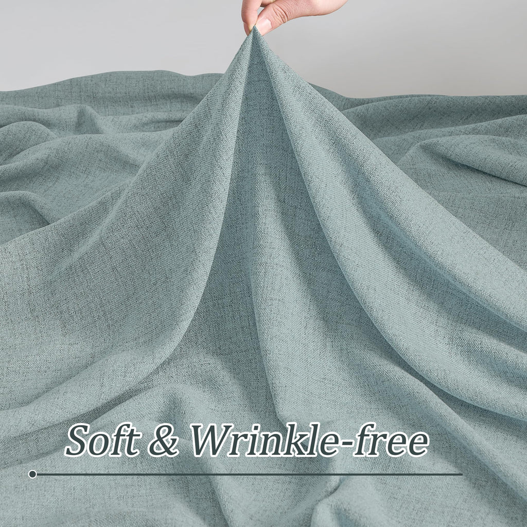 Light Blue Linen Pinch Pleat Curtains 96 Inch Long 42x96 2 Pack
