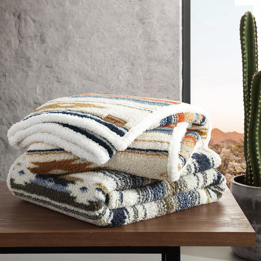 Sherpa Reverse Throw Blanket for Bed or Couch, 50 x 60