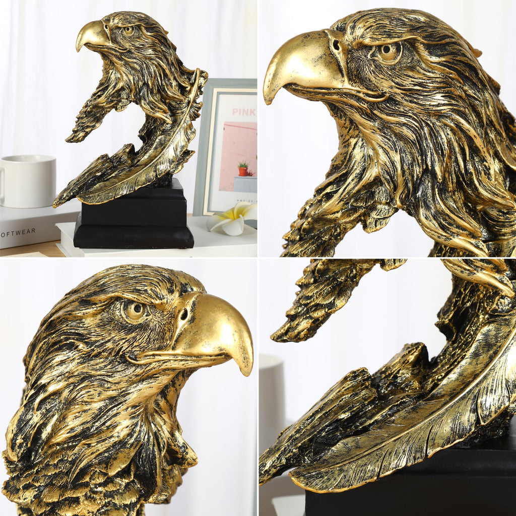 Golden Bald Eagle Figurines - USA's National Emblem - Statue Decoration